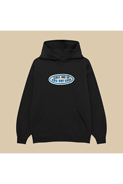 PURE POWER سترة رياضية يونيسكس كبيرة الحجم من القطن الأسود مع غطاء للرأس وطبا...