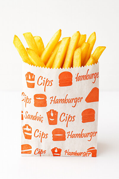 Özkan Ambalaj Temizlik 50 قطعة من أكياس ورقية للبطاطس المقلية والساندويتشات و...