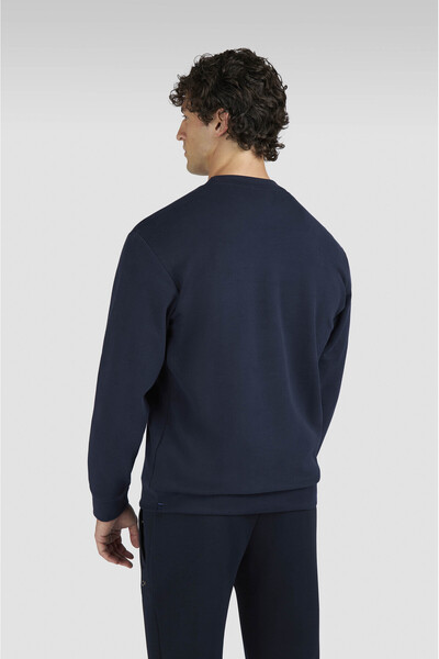 PAUL&SHARK Men's Regular Fit Logo Embroidered Long Sleeve Cotton Navy Blue Sweatshirt 15311845-050