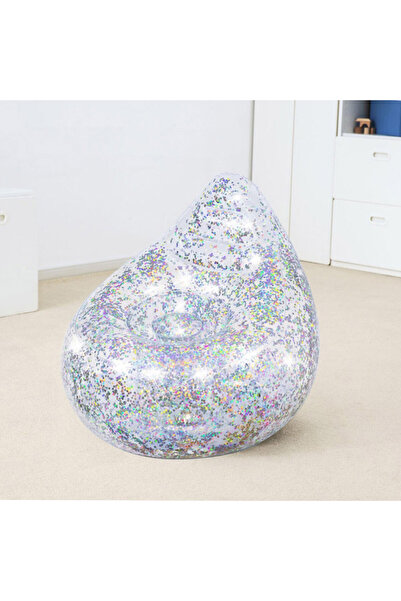 TSUMAB Inflatable Glitter Chair – Transparent Lounge Seat for Kids and Adults