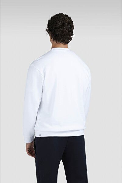 PAUL&SHARK Men's Regular Fit Logo Embroidered Long Sleeve Cotton White Sweatshirt 15311845-965