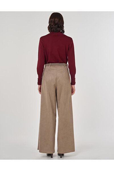 Kayra Belted Suede Trousers Mink
