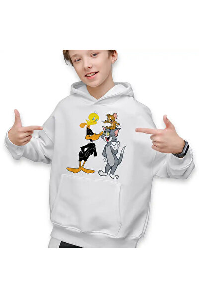 OEM Παιδική Μπλούζα Φούτερ για Αγόρια Daffy Duck Tom Jerry Tweety
