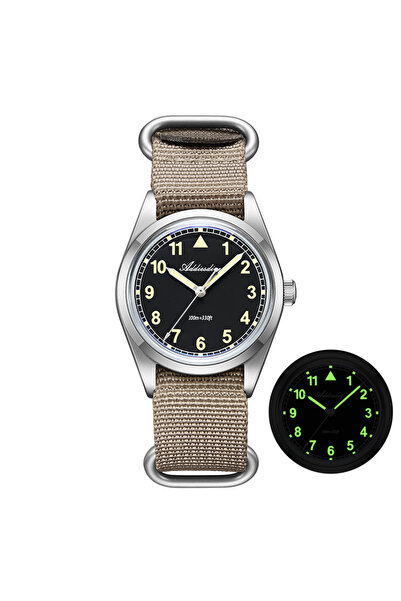 Choice ساعة ADDIESDIVE للرجال بقطر 36 مم، أنالوج، زجاج عاكس، مقاومة للماء حتى 100 متر، ساعة مضيئة، بسيطة، لون كاكي