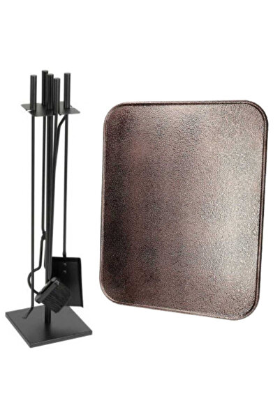 Mercaton Set 4 accesorii cu suport pentru șemineu și sobă din fier forjat, 81...