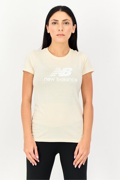 New Balance Women Sportswear Fit Short Sleeve Outdoor Top, Beige