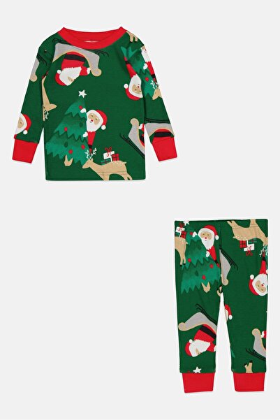 Carter's Toddlers Boy 2 Pieces Allover Print Top And Bottom Pajama Set, Green