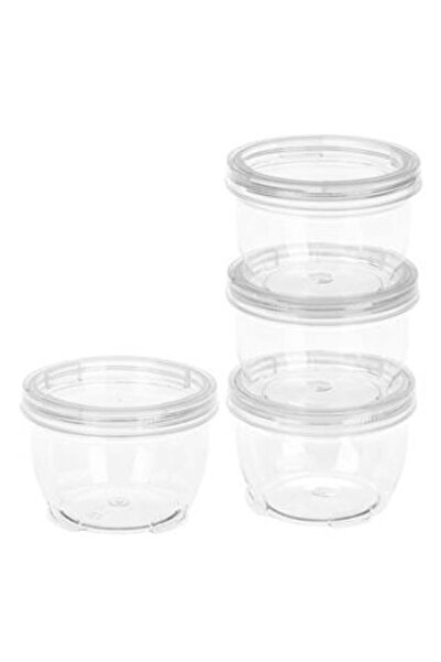 BAMI NETWORK Set de 4 cutii organizatoare rotunde, 9x6cm, Transparente