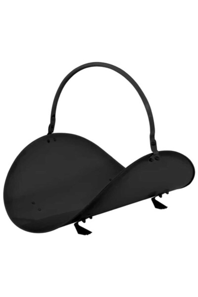Mercaton Suport de Depozitat Lemne, Pentru Semineu, Aliaj Forjat, 48 cm, Negru