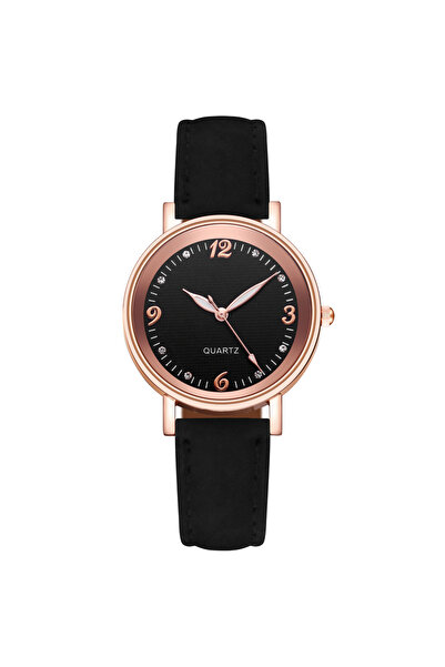 Choice black Fashion Arabic Dial Women's Watch Casual Leather Band Analog Quartz Watches