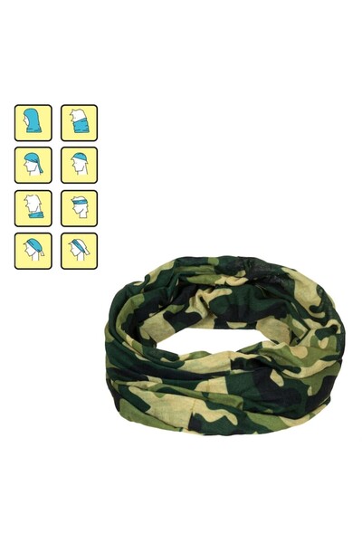 SHOPIENS Bandana Scarf, Camouflage, Polyester, Khaki, One Size, MYONNA IT & E- COMMERCE ®