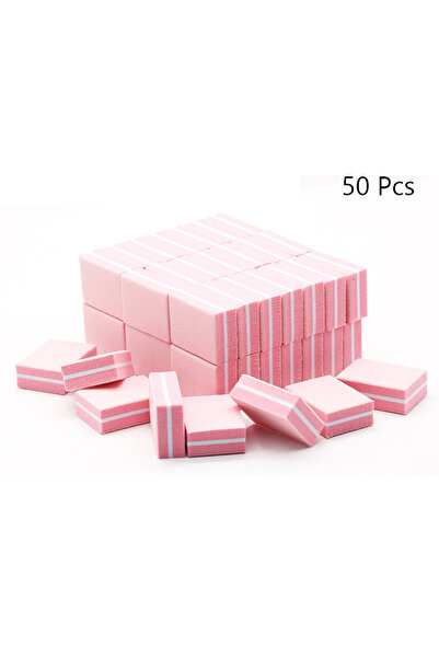 Choice وردي - 50 قطعة من مبرد أظافر الأظافر، مبرد أظافر أبيض لأدوات العناية بالأظافر