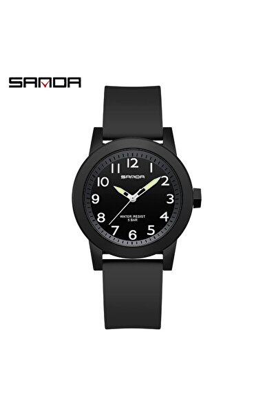 Choice Black SANDA Women Watches Fashion Silicone Analog Quartz Wrist Watch Baseball Sports Waterproof Boy