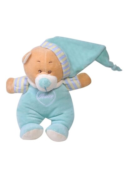 SHOPIENS Играчка дрънкалка, Плюш мече, Сиел, 17 см, Малка шапка, MYONNA IT & ...