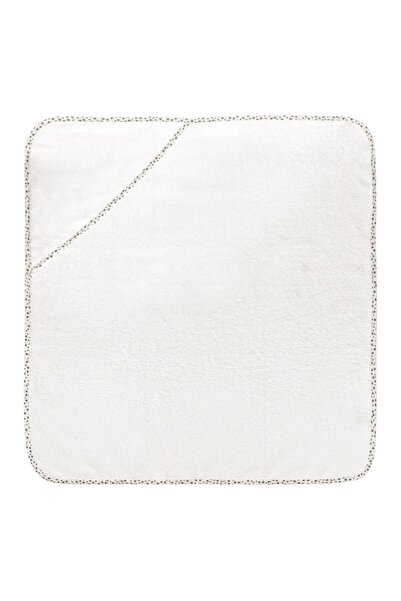 MYONNA IT & E- COMMERCE Baby Hooded Towel, Star Pattern, Cotton, White, 75x75 cm