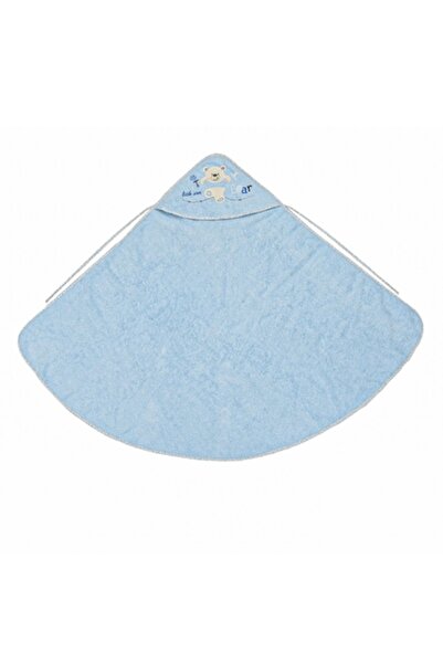SHOPIENS Prosop pentru bebeluși, model ursuleț, culoare Ciel, dimensiune 1x1m, bumbac, glugă, MYONNA IT & E-COMMERCE ®