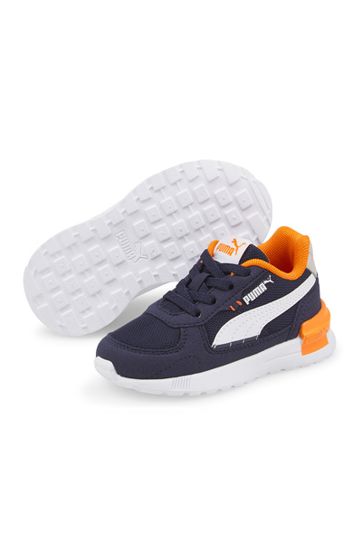 Puma حذاء رياضي جرافيتون بإغلاق دانتيل - بيكوت//أبيض/رمادي/برتقالي نابض بالحياة