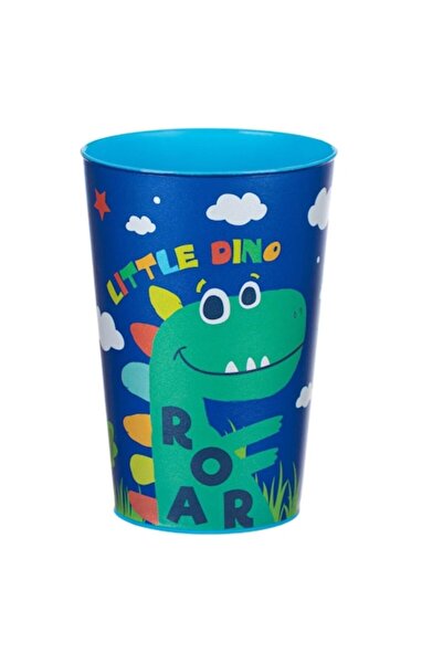 OEM Pahar de plastic albastru cu dinozauri 340 ml