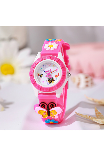 Choice ساعة كوارتز تناظرية رياضية خارجية للأطفال باللون الوردي الساخن، وصلت حديثًا، هدية جميلة للفتيات الجميلات