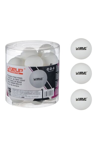 SHOPIENS Set Mingi Ping-Pong, LiveUp Sports, 18 Bucati, Material ABS, Alb, MYONNA IT & E- COMMERCE ®