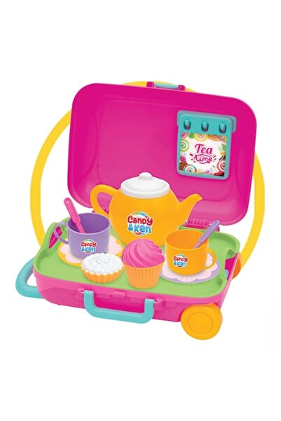 SHOPIENS Set Ceai de Joaca, Candy & Ken, Valiza cu 12 Accesorii, Multicolor, MYONNA IT & E- COMMERCE ®