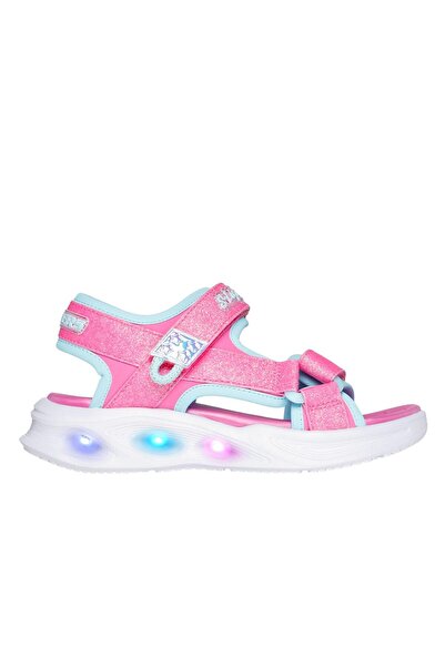 SKECHERS S-Lights Sola Glow Sandals - Aqua & Hot Pink