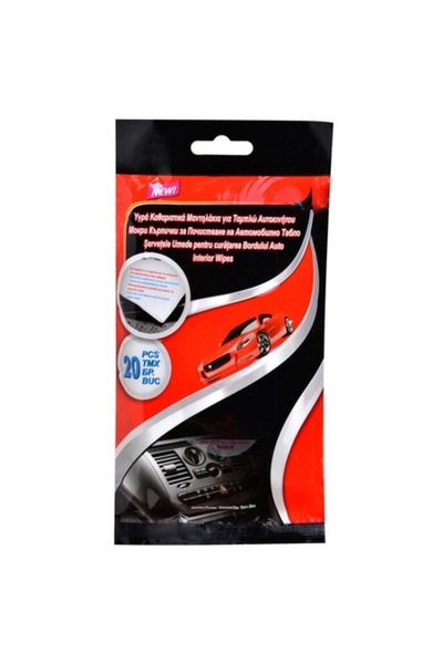 SHOPIENS Servetele Umede Auto, 20 Bucati, Curatare Bord, Multicolor, MYONNA I...