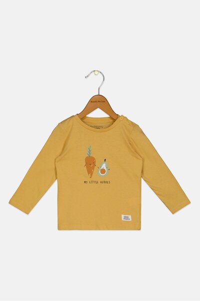 Sinsay Fox And Bunny By Toddlers Boy Long Sleeve Graphic Print T-Shirt, Dusty Yellow