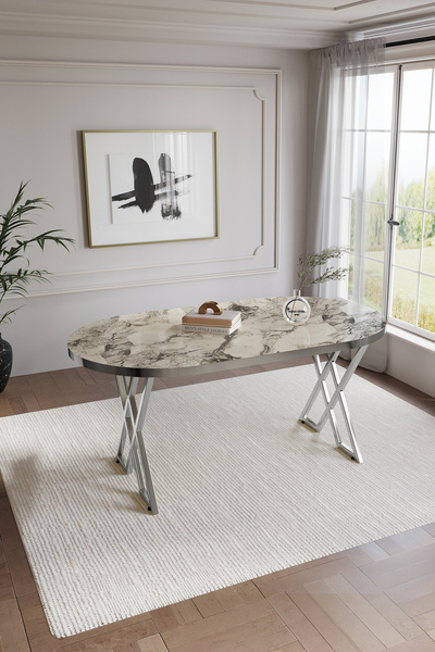 BY ORHAN GÜZEL GALAKSY MUTFAK MASASI OVAL 4 KİŞİLİK