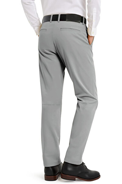 OEM Men's casual pants, breathable, elastic waist, gray 32