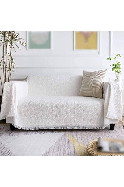 fulina Solid Color Sofa Slipcover,Sofa Cover ,Washable Tassel,for Living Room Home Decoration,90×180cm