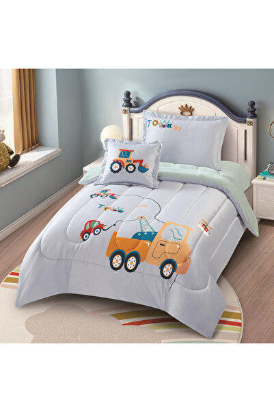 HOURS Horse Winter Children's Fur Bedspread with Velvet on Both Sides, Suitable for a Bed Size 120 x 200 cm, Consisting of 4 Pieces