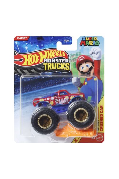 HOT WHEELS MONSTER TRUCK SUPER MARIO CAR 1 TO 64 SCALE