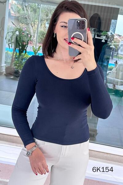 İnce Topuk U Neck Lycra Bodysuit 6K154