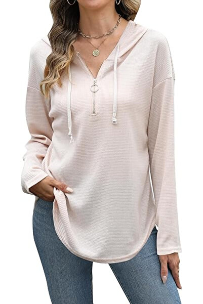 OEM Women's slim fit sports hoodie, beige L