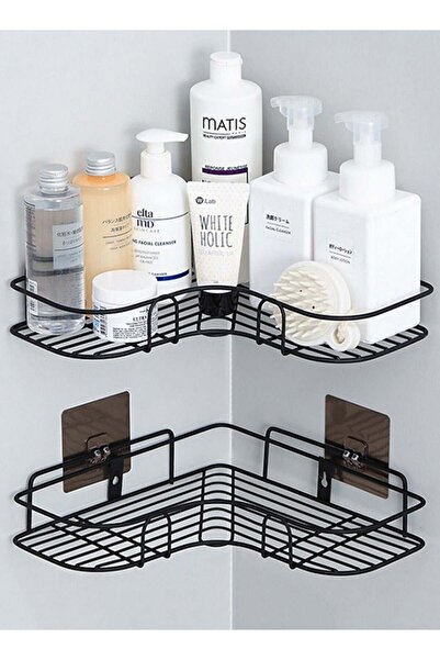 Bukela 2 Pack Adhesive Corner Shower Shelf with Hanger, Rustproof