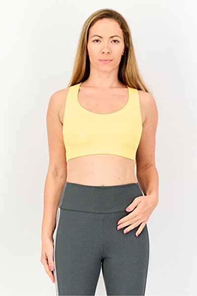 New Balance Women Lightly Padded Sleeveless Training Sports Bra, Yellow