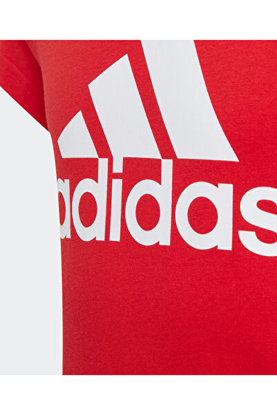 adidas Junior Girls Essentials Big Logo Cotton T-Shirt-Red