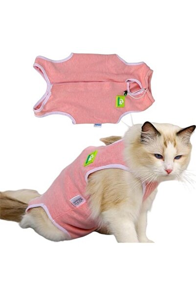 LELEPET Costum de recuperare pentru pisici, roz, marimea M,