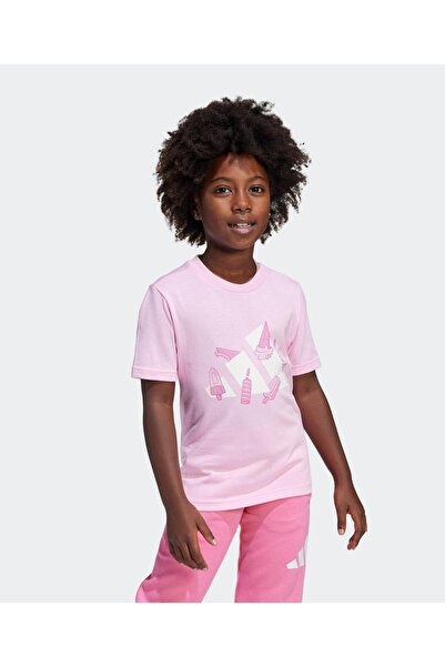 adidas LOUNGE ICE GRAPHIC T-SHIRT-True Pink