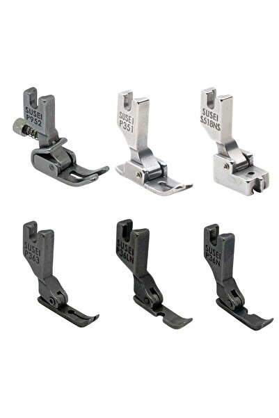 İfaş Tekstil Makina Sanayi Tipi Düz Makine 6’lı Terzi Ayak Seti Büzgü, Çatal ve Fermuar Ayakları