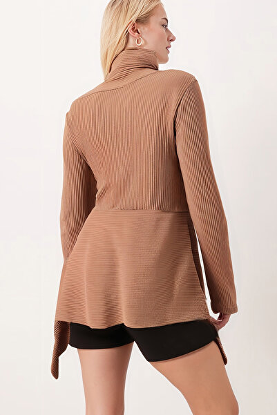 armonika Women's Mink Patterned Knitwear Casual Cardigan Arm-26K001006