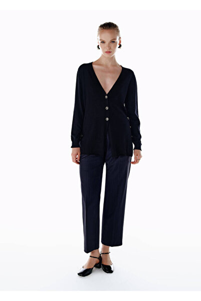 Knitss Ultrafine Organic Cashmere Black Knitwear Cardigan