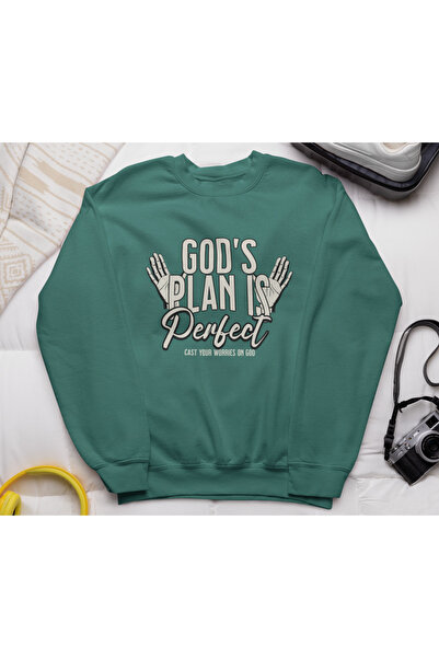 MAGORS God's Plan Is Perfect Printed Cotton Long Sleeve Ribbed 3-Ply Circular Neck Sweatshirt
