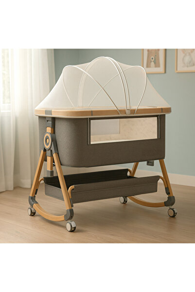 Elindor Pătuț pliabil Elindo® 3 în 1 pentru copii 0-36 de luni, greutate maximă 15 kg, gri