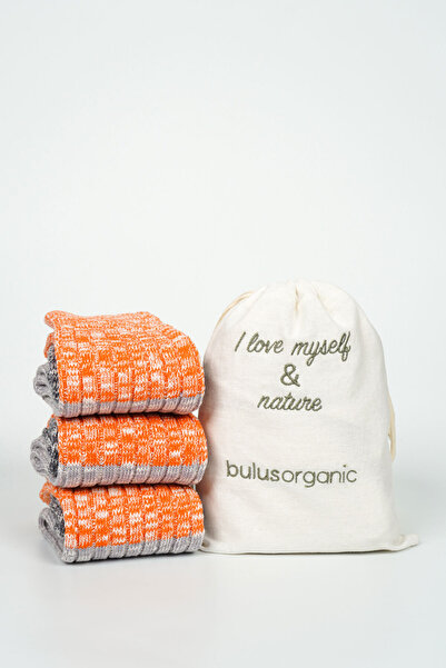 Buluş Organic 3-Piece Flamlı Moline Thick Organic Cotton Socks - Multi-Colored