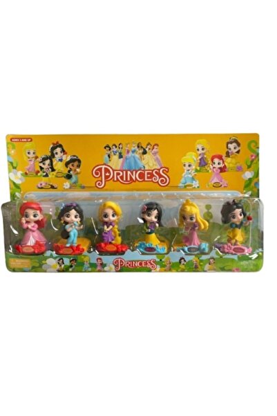 OEM Set 6 figurine prințese cu suport, Ariel, Jasmine, Albă ca Zăpada, Cenușă...