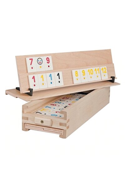 OEM Rummy Game, wooden case, hard plastic pieces