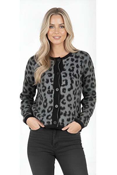 meday Clothing ✨   Leopard Patterned Buttoned Knit Cardigan ✨