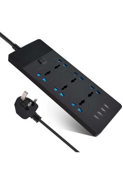 Bukela Power Strip with 6 Outlets, 4 USB Ports, Surge Protector & 3M Cord